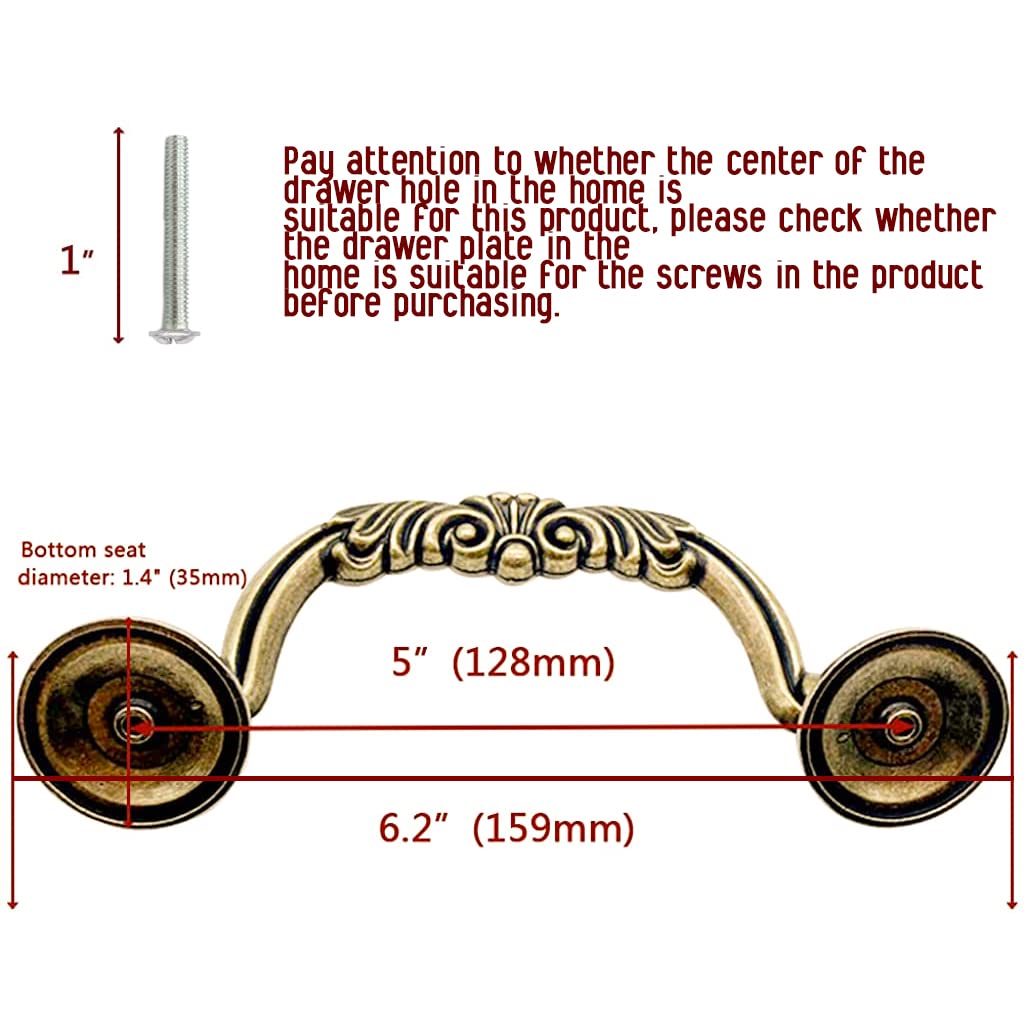 HASTHIP Vintage Metal Door Knob, 5 inches/128 mm Pitch, Drawer Pulls Handles Antique Bronze Kitchen Cabinet Drop Bail Pulls Handles for Closet, Kitchen Cabinet,Drawer,Dresser,Bedside Drawer (2PCS) HASTHIP Vintage Metal Door Knob, 5 inches/128 mm Pitch, Drawer Pulls Handles Antique Bronze Kitchen Cabinet Drop Bail Pulls Handles for Closet, Kitchen Cabinet,Drawer,Dresser,Bedside Drawer (2PCS)